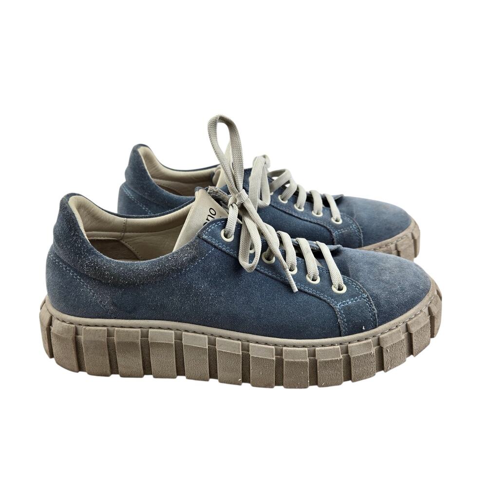 Bueno Platform Sneakers Womens 9.5 10 (40) Light Blue Suede Chunky Sole Casual‎